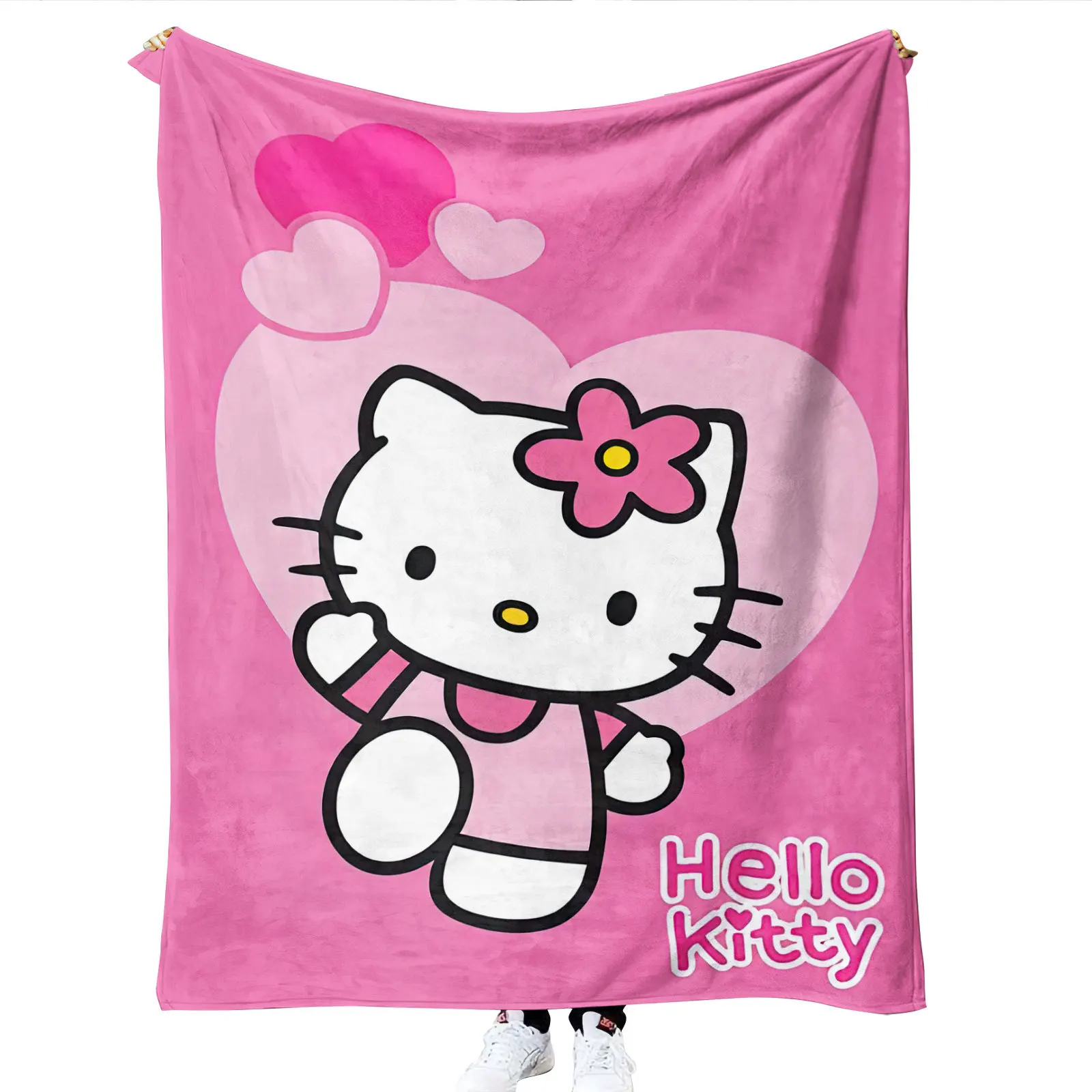 Hello KT fleece warming blanket 3D printed flannel blanket air conditioning soft blankets