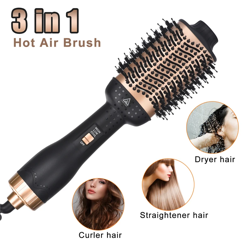 Salon One-Step Volume Hair Styler Brush Blow Dryer 1000w Rotating Hot Air Brush