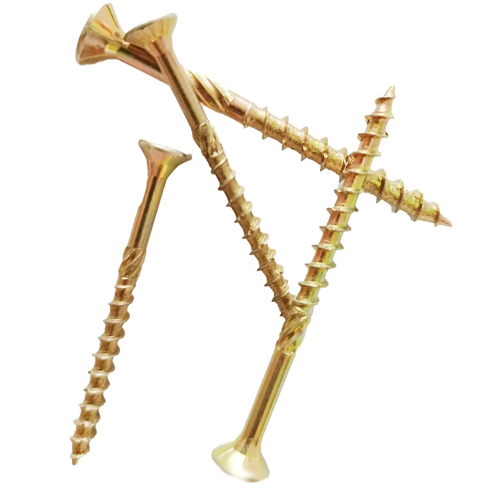 CSK turbo screws with zinc plated and tapping point for wood Pozi-3 drive with ribs