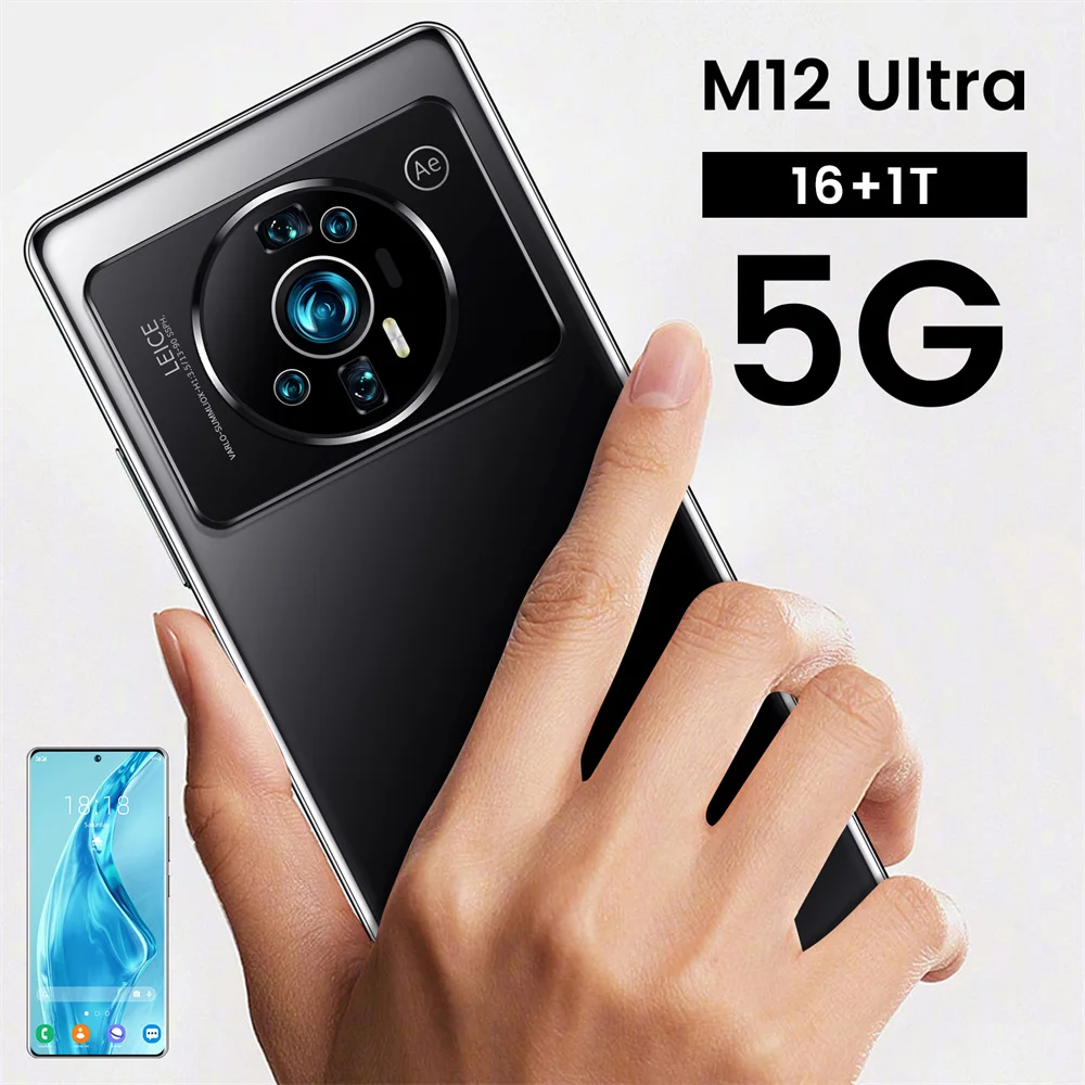 The new mobil High Qual 5G smart phone original m12 ultra smartphones  unlocked gaming cellphones mobile phone