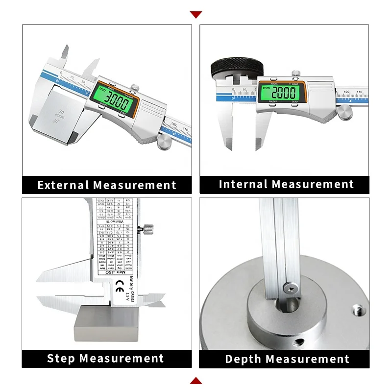 DITRON 150mm 6 Inch Backlight Digital Caliper Electronic Stainless Metal Vernier Caliper Measuring Tools Conversion mm and Inch
