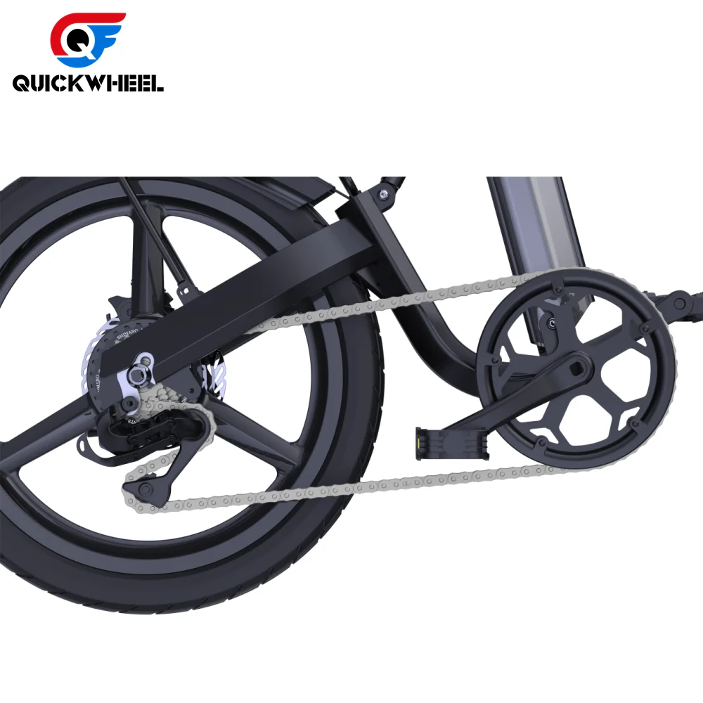 Quickwheel C7 Factory 500W Fat Tire Electric Bike 20-Inch Off-Road Fat Tires Aluminum Alloy Frame Electric Folding Bike 16 Inch