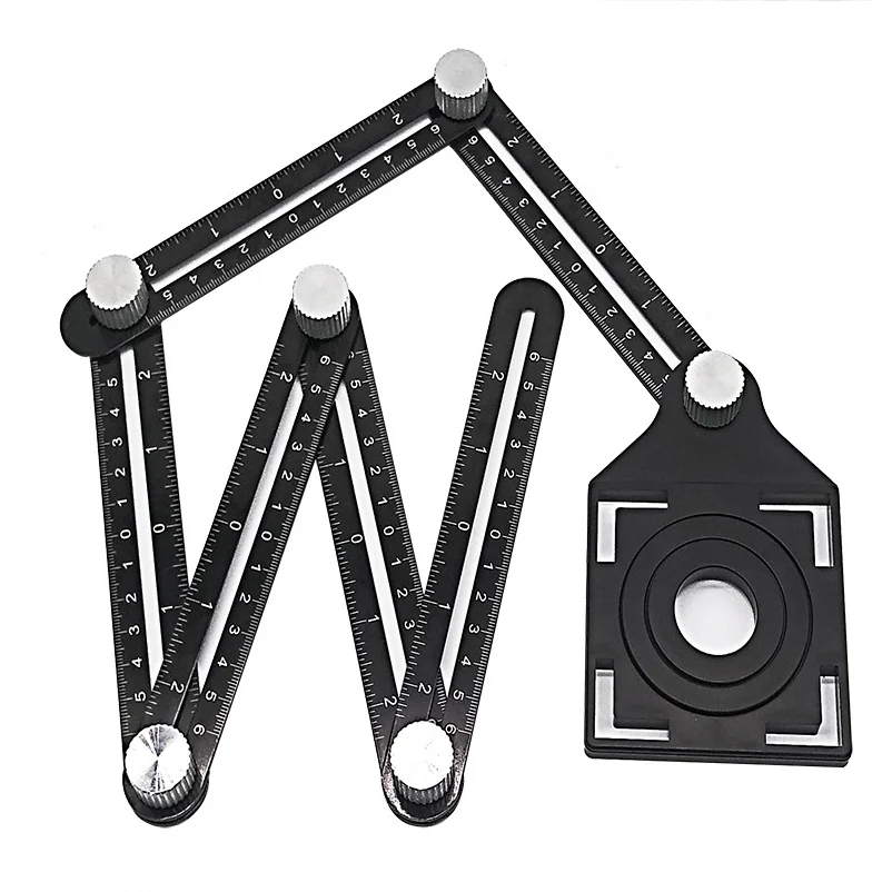 Aluminium Alloy Positioning Universal Hole Opener Six Folding Tile Opening Perforated Tiling Multi Angle Measuring Ruler