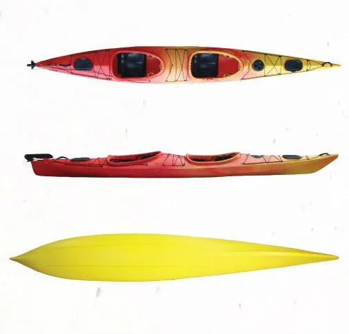 Дешевые изготовленные на заказ 2 человек сидеть сверху Пластиковый Каяк Валек каноэ с веслом мотор