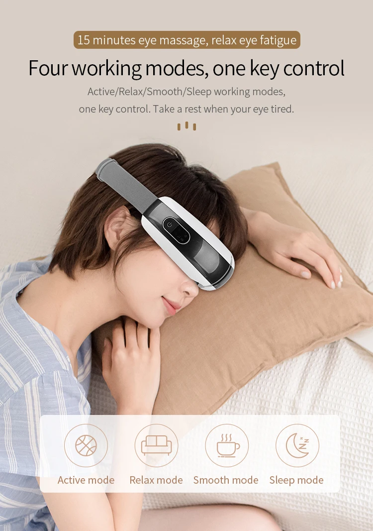 New Product 2024 3D Visualization Eye Care Massager Rechargeable Wireless Eye Massager Smart Foldable