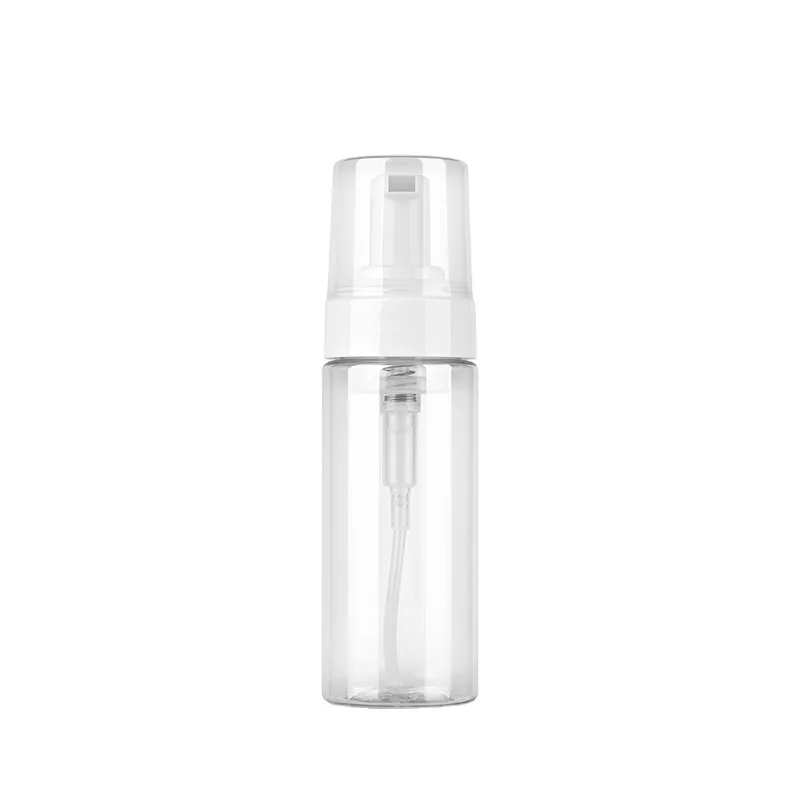 Empty Plastic Foam Pump Bottle 150ml clear white blue PET facial cleanser mousse foam pump bottle