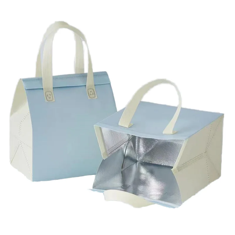 Custom Milk Tea Catering Commercial Take Away Bag Non-Woven Cooler Bag Portable Lunch  Letter Thermal Insulation Packaging Bag