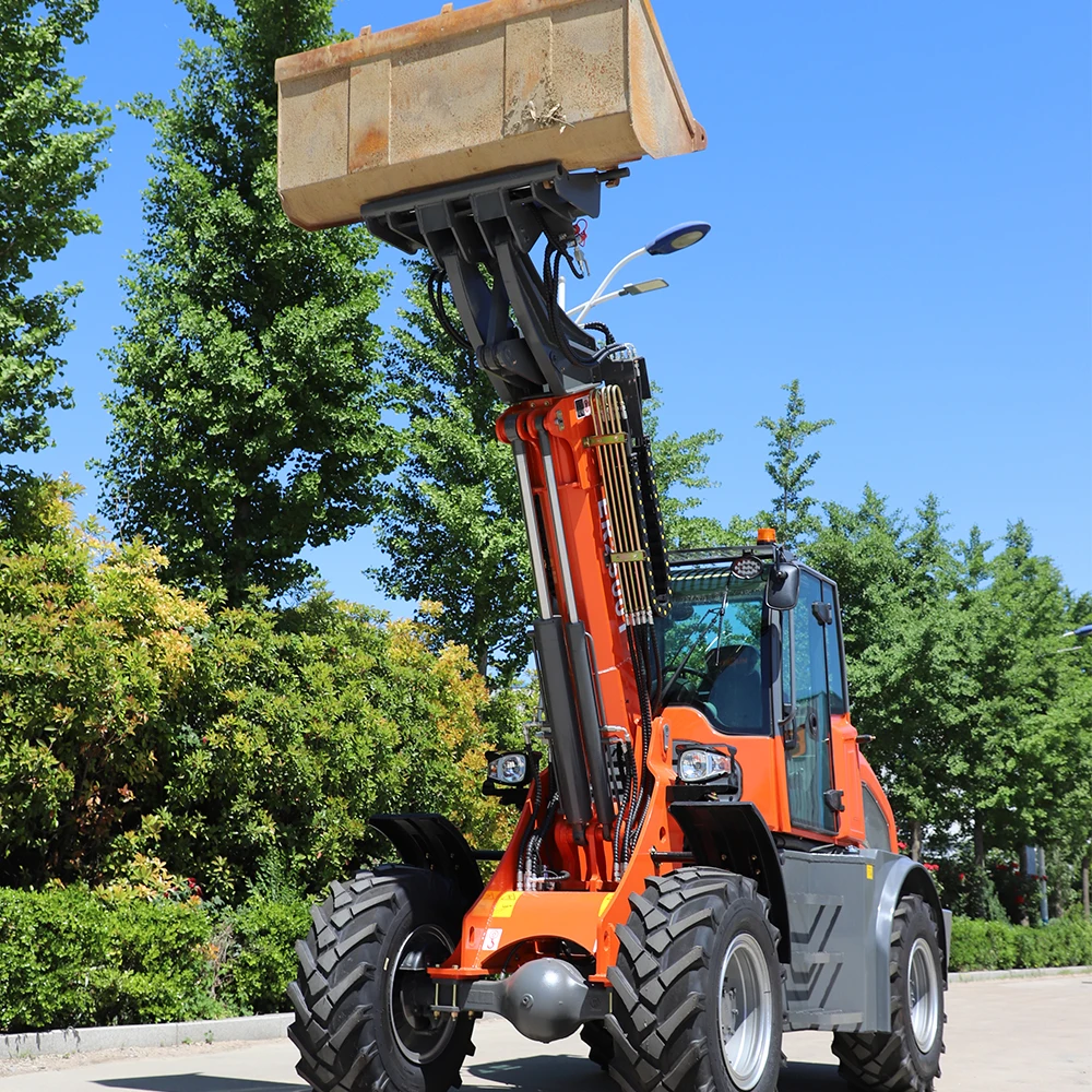EVERUN High Quality ER2500T 2.5ton micro front end bucket compact small articulated telescopic mini wheel loader