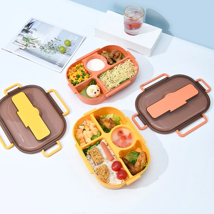 Экологичный многоразовый контейнер для еды с 5 отсеками крышкой