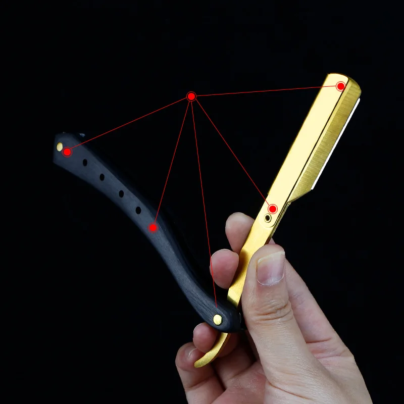Salon Classic Men Beard Clean Face Beauty Stainless Steel Hair Folding Straight Barber Razor Professional Eyebrow Trimmer Razor