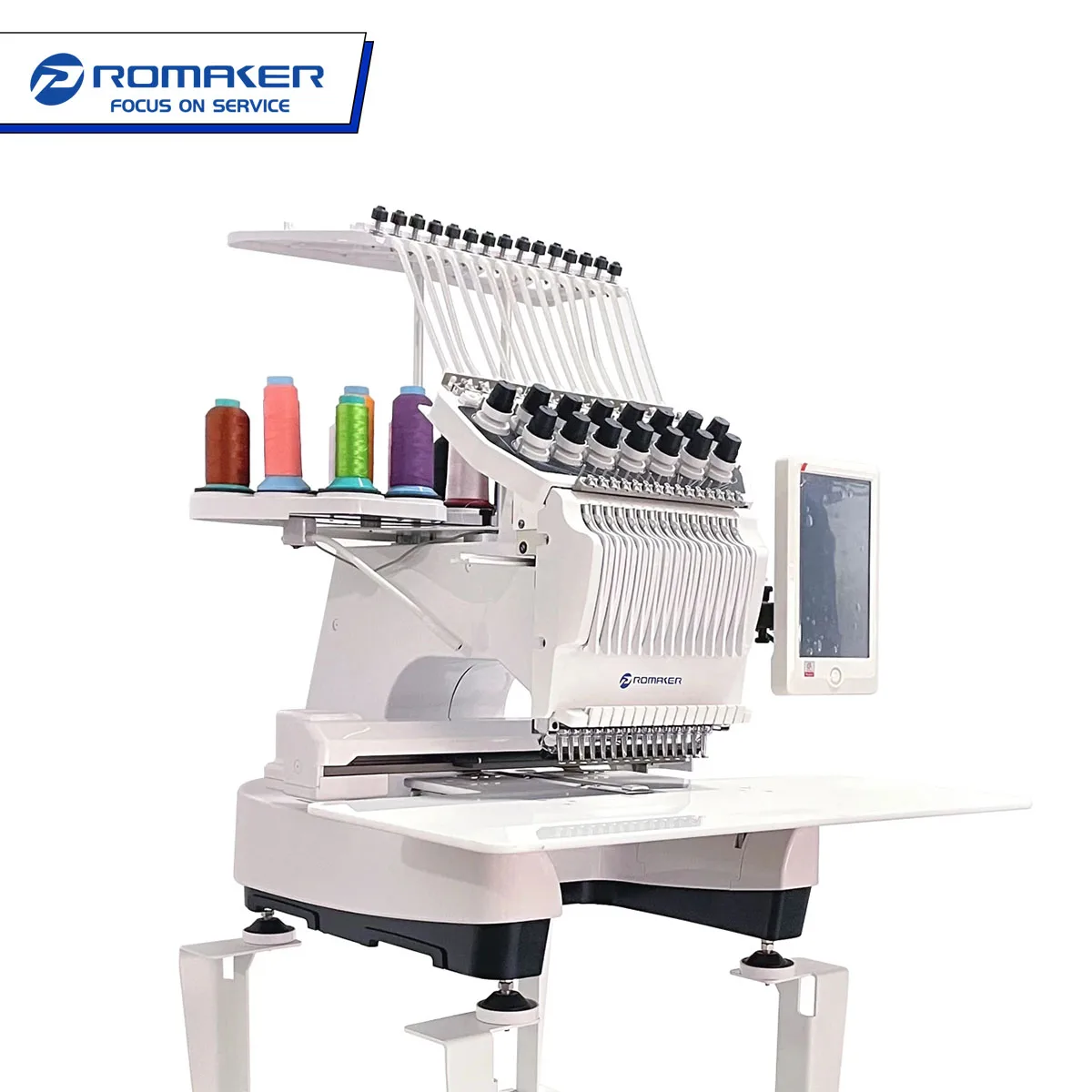 PROMAKER Single Head Embroidery Machine 9/12/15 needle Embroidery Sewing Machine for Clothes bags shoes and bags