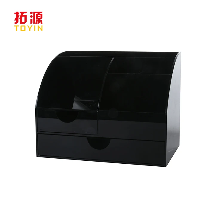 Custom Black Acrylic Pen Holder Desk Organizer Acrylic Drawer Organizer