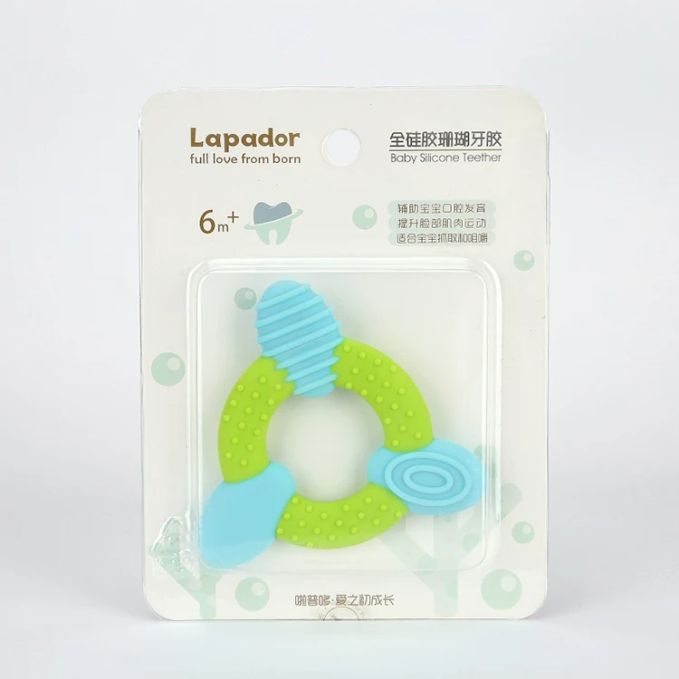 Factory Hot Sale Ring Silicone Baby Teether Custom Soft Toy Silicone, 100% Food Grade Silicone Babies Teeth Growing LPD60017 47g