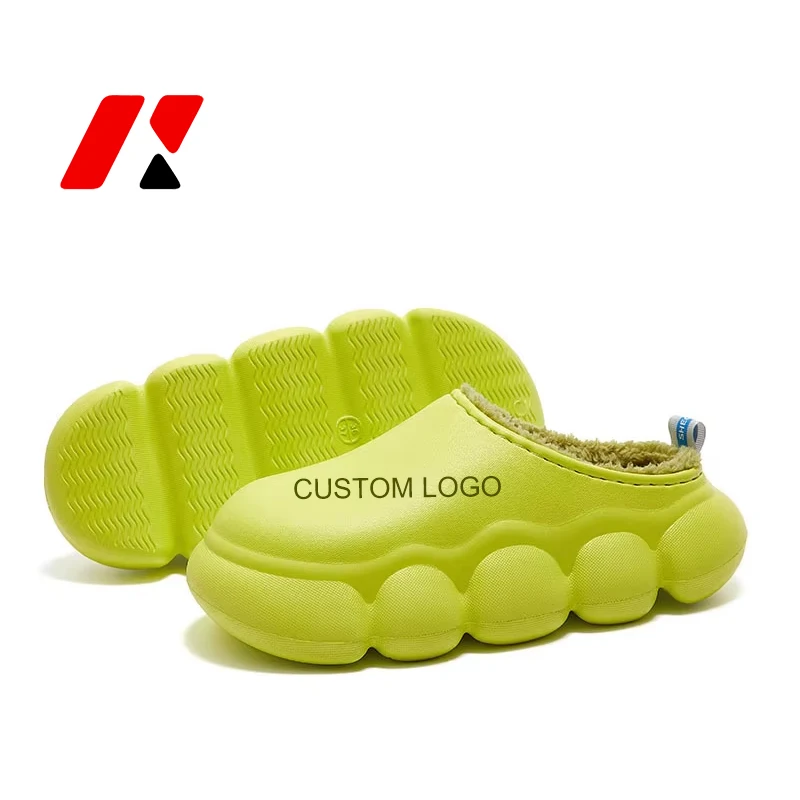 Winter Cotton Shoes Women Warm Fluffy Clog Slippers 2024 EVA Outdoor and Indoor Flat Winter and Autumn Waterproof Plush Accepted