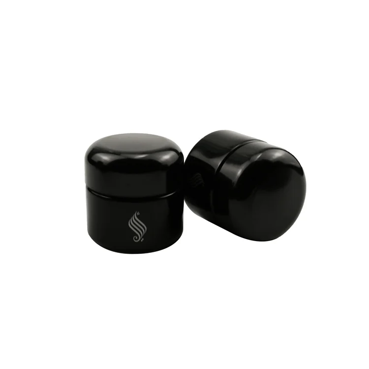 High quality 30ml 50ml 100ml 150ml 200ml 250ml Thick Black Miron Violet Glass Jars UV Protection Concentrate Jar With Round Bake