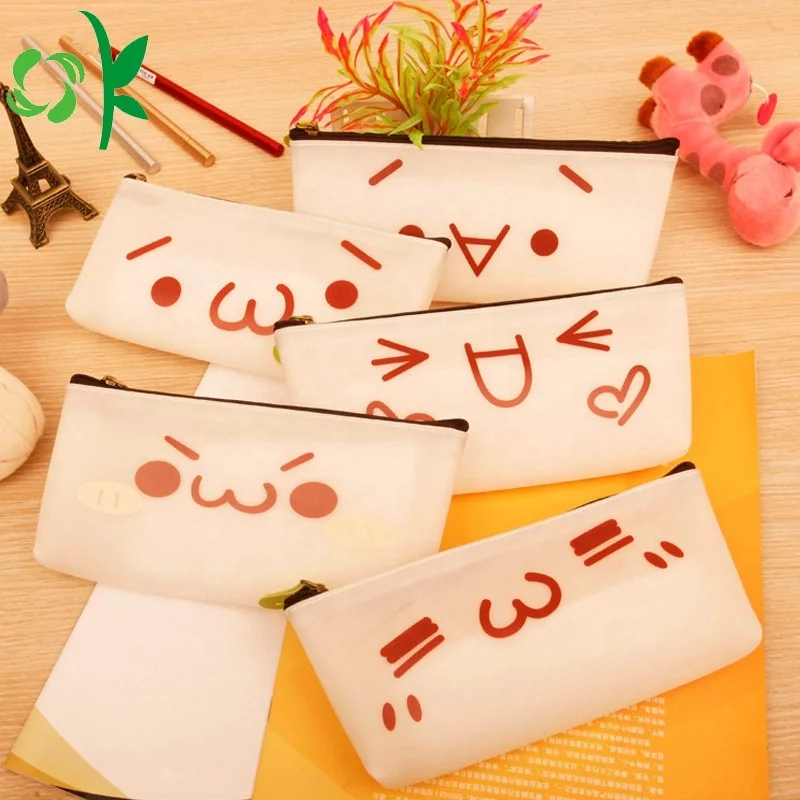 OKSILICONE Custom Printed Large PVC Pencil Case Silicone pencil bag