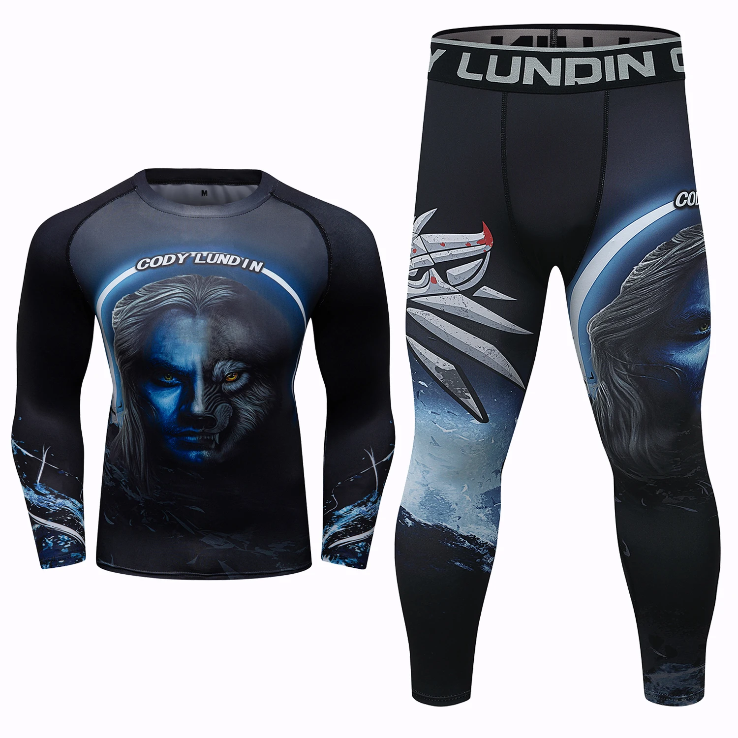 Customized Logo Your Own Design MMA BJJ Compression Long Sleeve Rash Guards and Leggings Suits Martial Arts Jiu Jitsu Wear