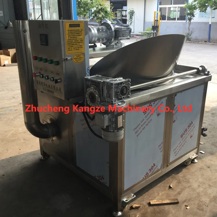 automatic stirring plantain chips frying machine Batch Fryer Peanut Banana slices biscuit Frying Machine for good price