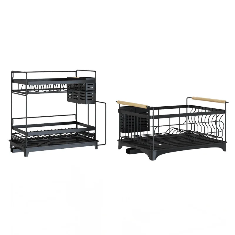 
Stainless Steel Dish Drying Rack With Water Container Kitchen Plate Rack 