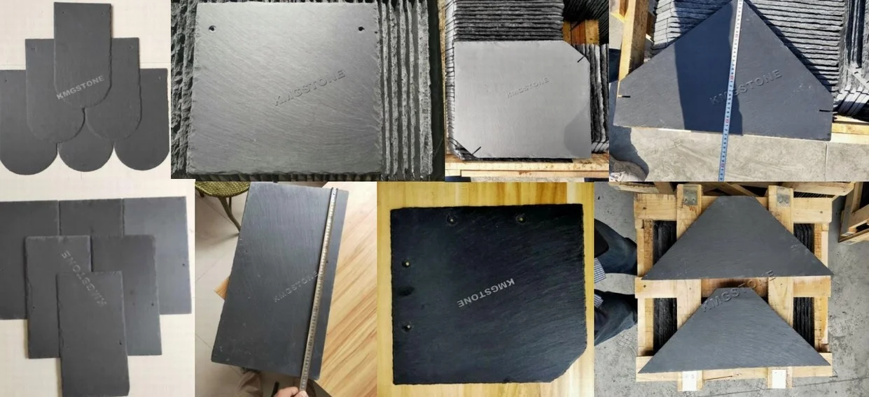 Modern Style Natural Slate Stone Tiles for Outdoor Roofing Custom Size with Antacid Erosion Resistance Split Surface Finishing