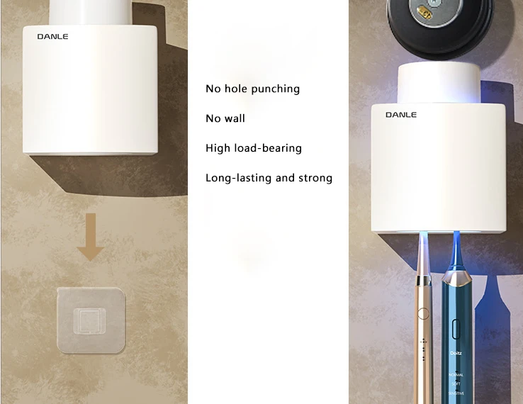 Bathroom multi plastic storage organizer disinfector uv disinfecting electric toothbrush sterilizer wall mount toothbrush holder