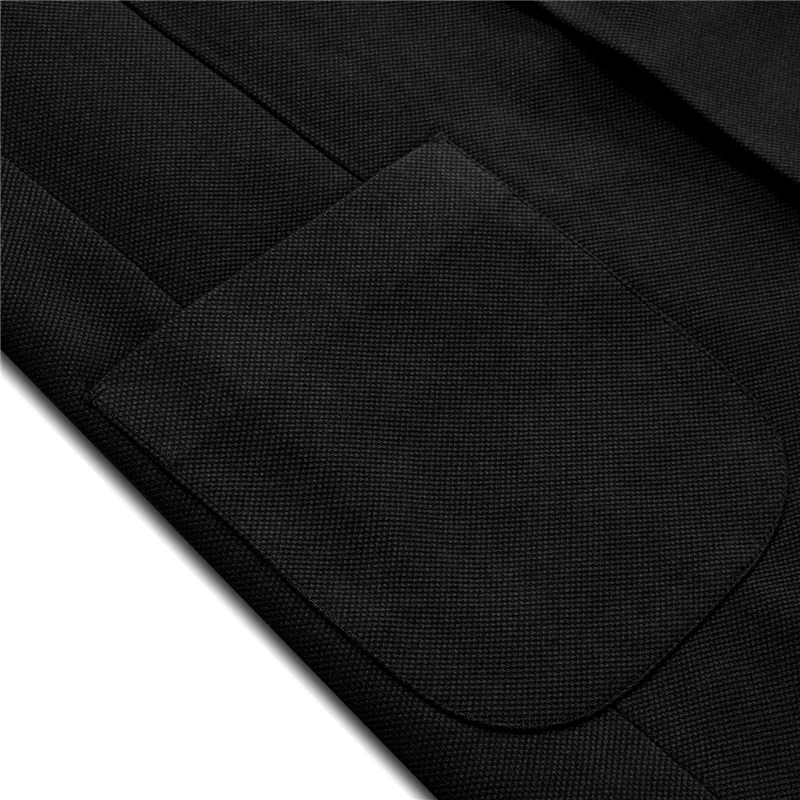 Mens Jacket Suit Blazer Notch Lapel 1 Button Knit Dress Suit Pure Black Solid Notched Collar Silk Suit For Men