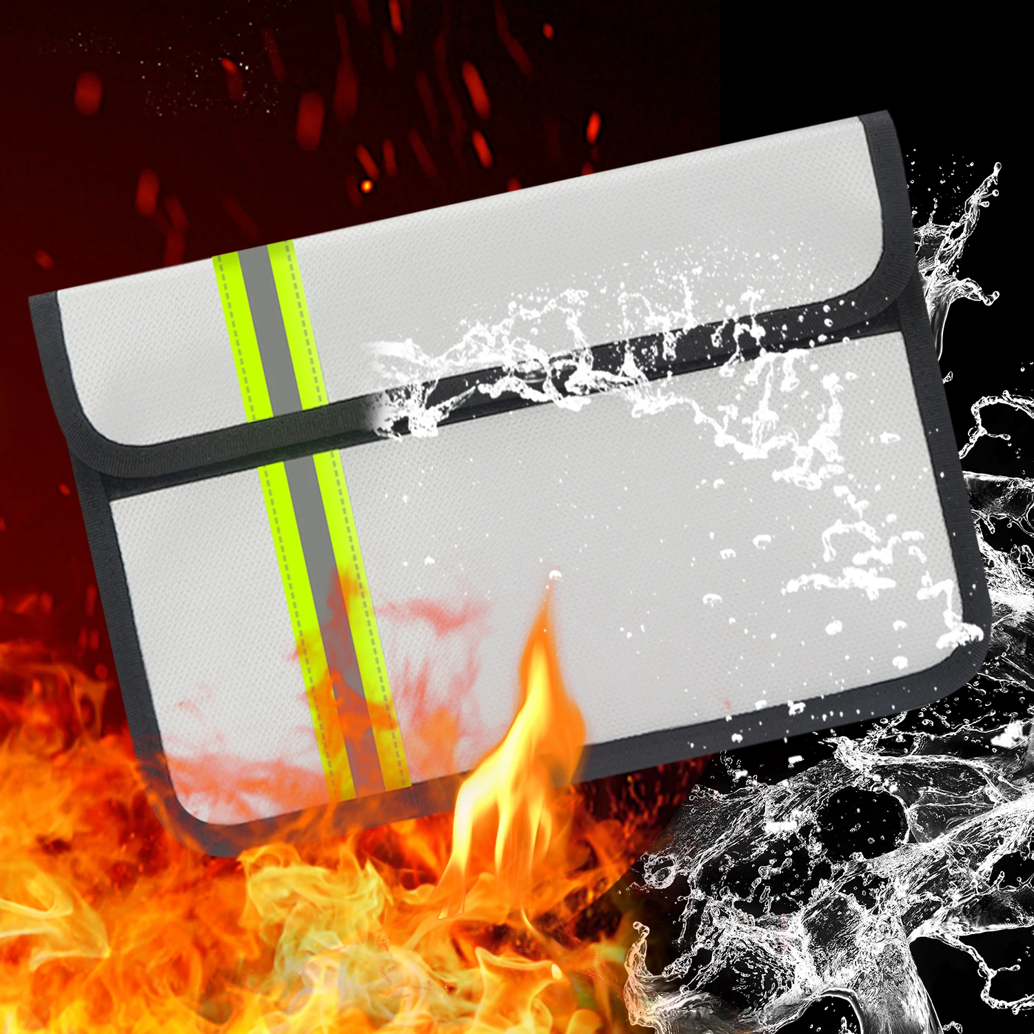 Fireproof Document Bag Zipper Customized Logo Waterproof Money Safe Travel Storage Organizer Bags for File