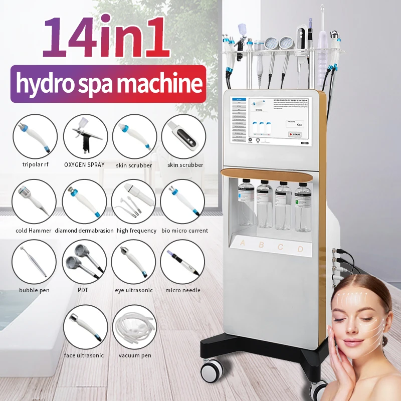 2024 Newest Professional 14 IN 1whitening Facial Peeling Machine Diamond Microdermabrasion Machine Hydra H2O2 Machine