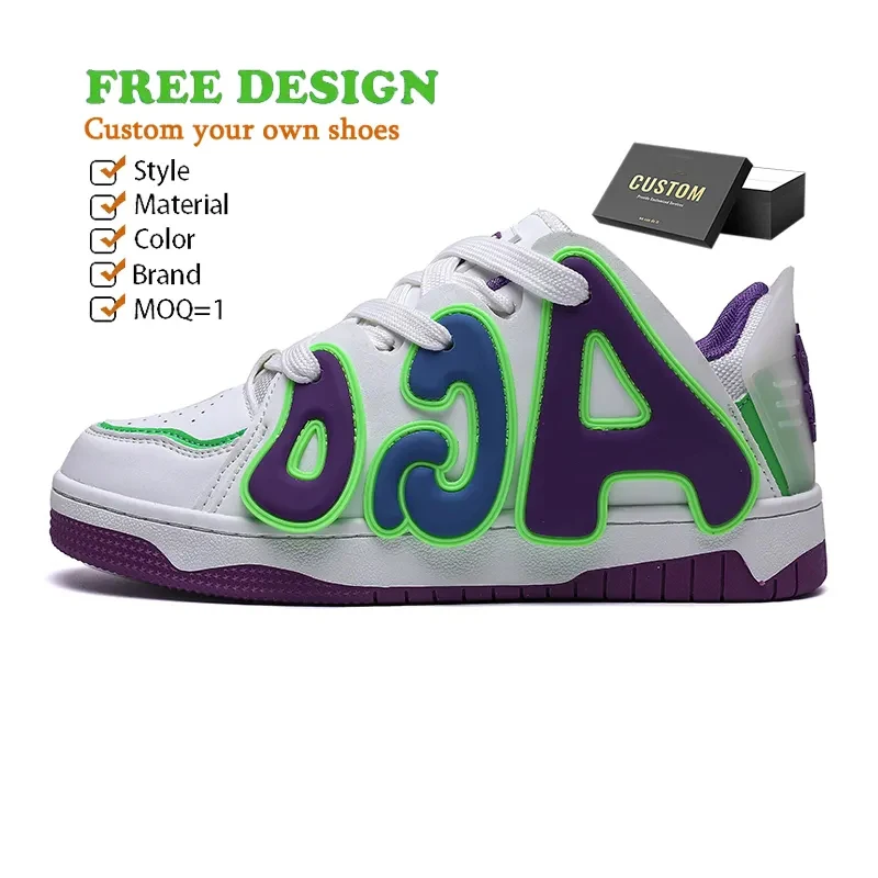 Custom Sneaker Manufacturer No Moq Make Your Own Logo Rubber Sole Fashion Walking Sneakers Designer Men Basket Sport Shoes
