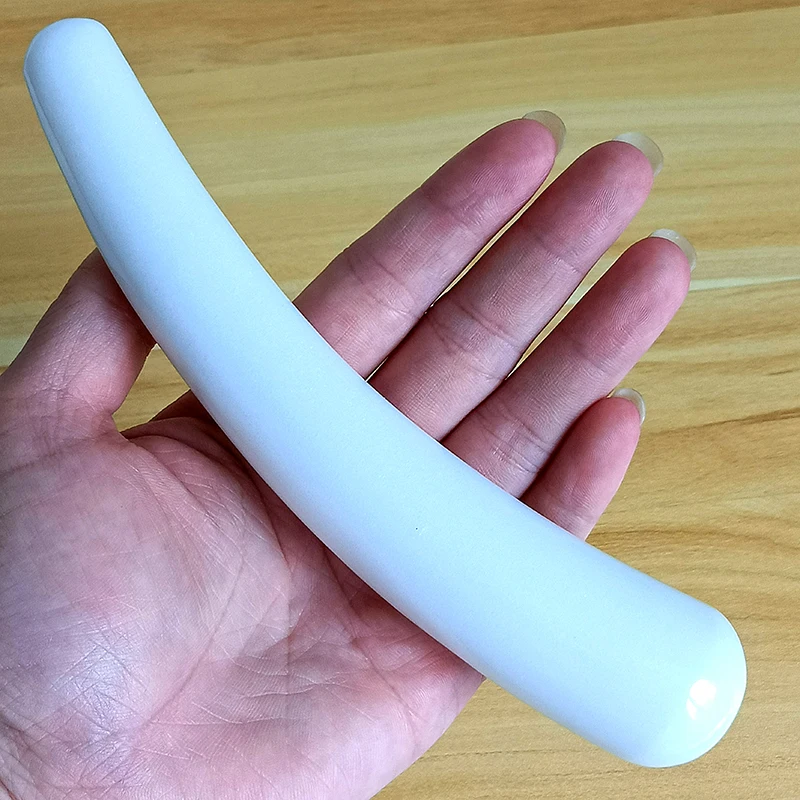 Оптовая продажа, натуральный черный обсидиан, белый нефрит, небольшой изогнутый камень, Кристальный кварцевый массажер, палочки Yoni