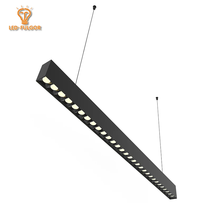 ZhongShan factory Anti glare Lens 0-100% brightness dimmable Modern office pendant LED Linear lights