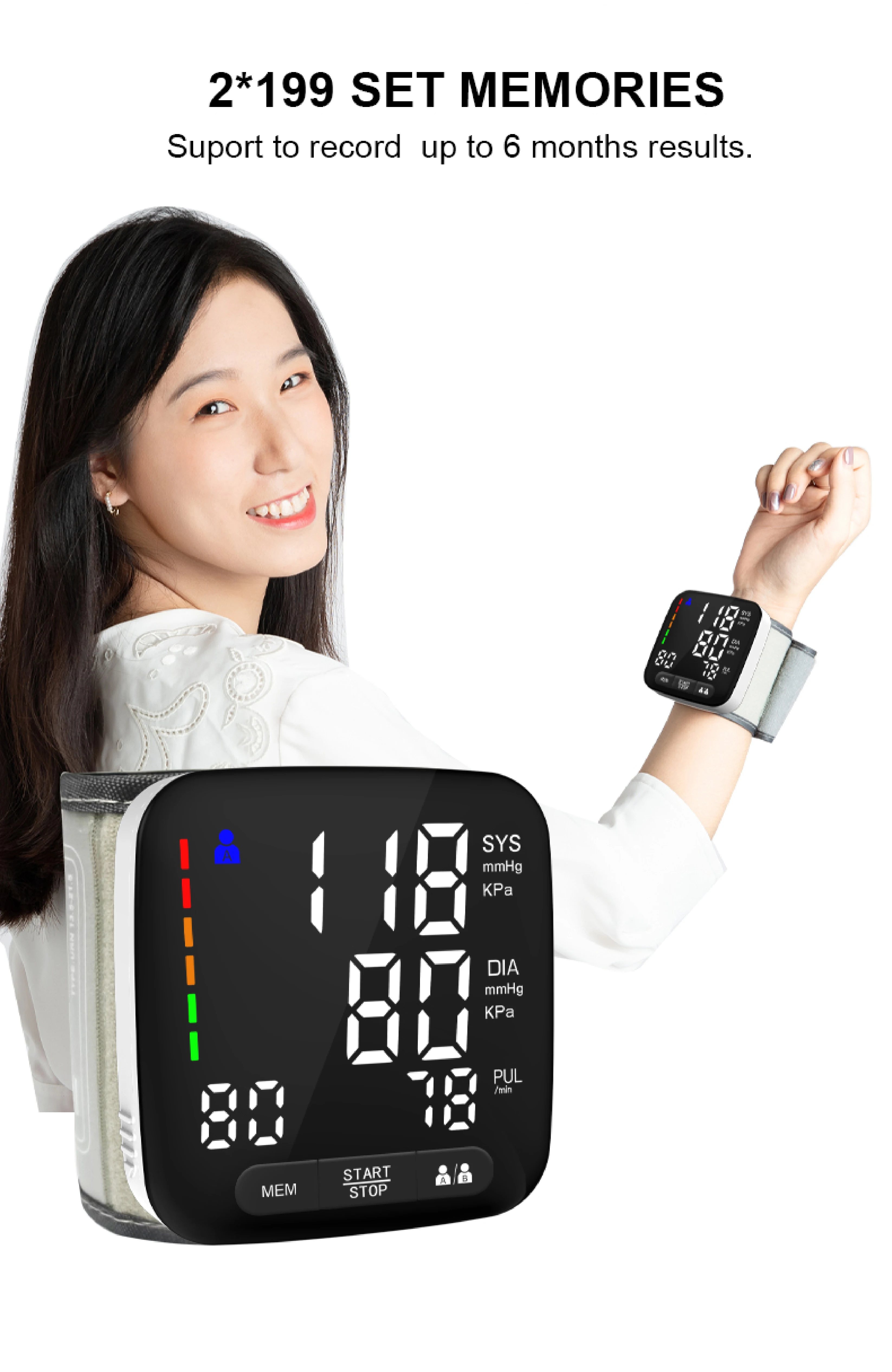 Wholesale Price Wrist  Blood Pressure Machine Digital  Portable Automatic Wrist Smart Electronic Blood Pressure  Monitor