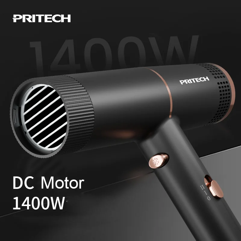 PRITECH Ready-to-Ship 1400w Powerful Blow Dryer Professional Ionic Hair Dryer for Homeuse