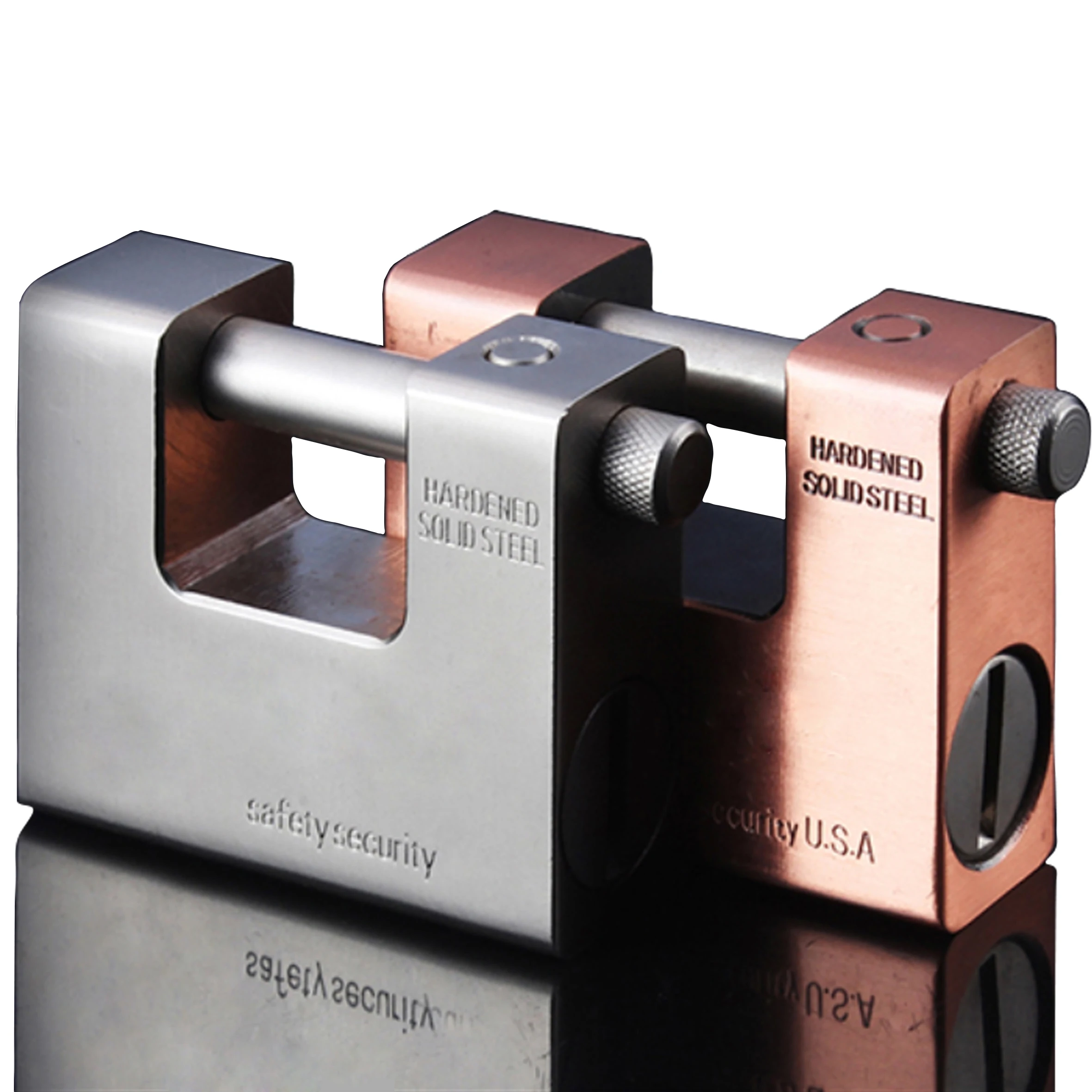 high security cylinder Horizontal open Hardened solid steel rectangular padlock