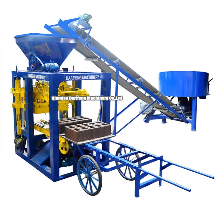 machinary of small industries Construction Building concrete block machinery QT4-24 brick making machinery sand