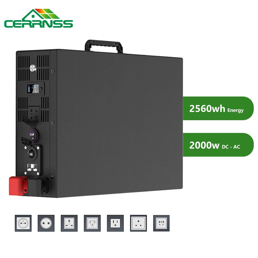CERRNSS Bluetooth 1500 Вт 2000 DC-AC портативный аккумулятор солнечной энергии 24 В 100Ah Lifepo4 литий-ионный 12 200ah