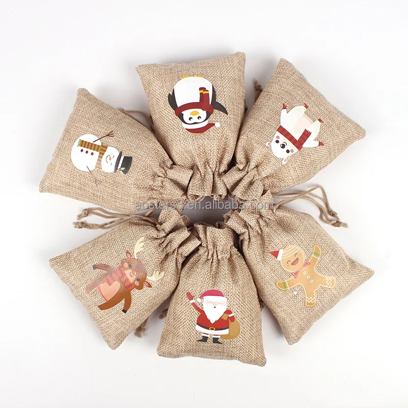 wholesale burlap linen gift bag burlap christmas burlap bags with drawstring gift bags