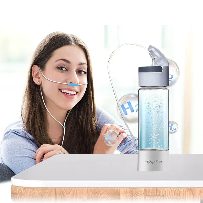 CAMAZ Reverse Cleaning Molecular Hydrogen Water Bottle High Borosilicate Glass Portable Hydrogen Device System