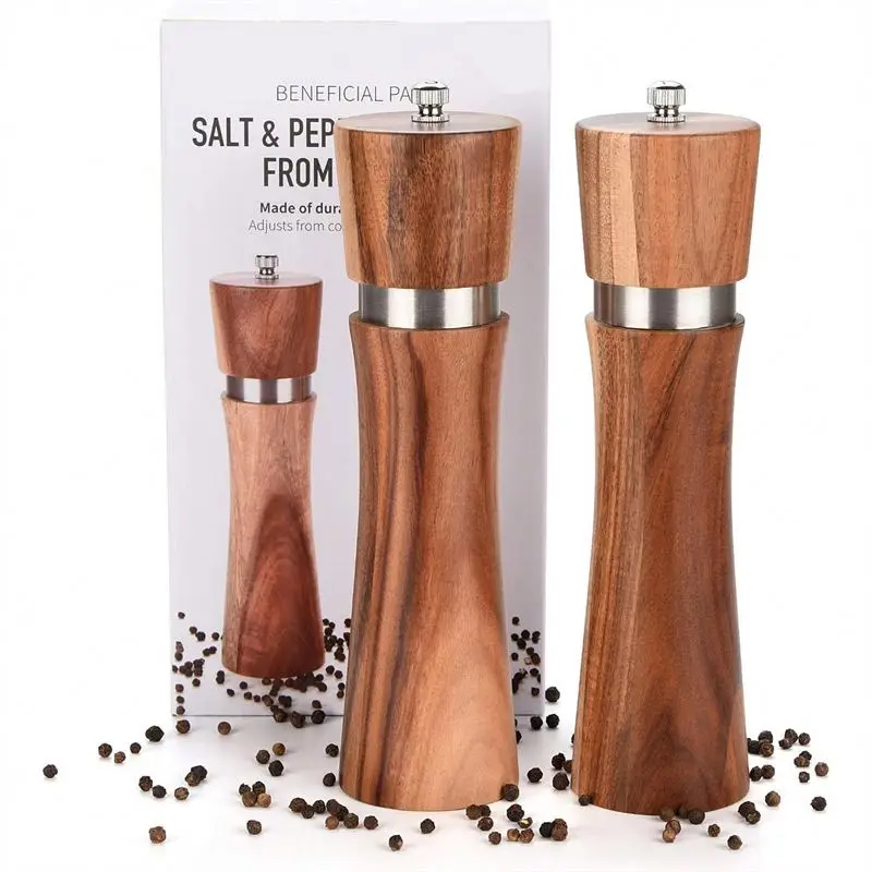 Kitchen Essential Pepper Grinder 2 In 1 Stainless Steel, Manual Salt And Pepper Mill Grinder Spice Shakers
