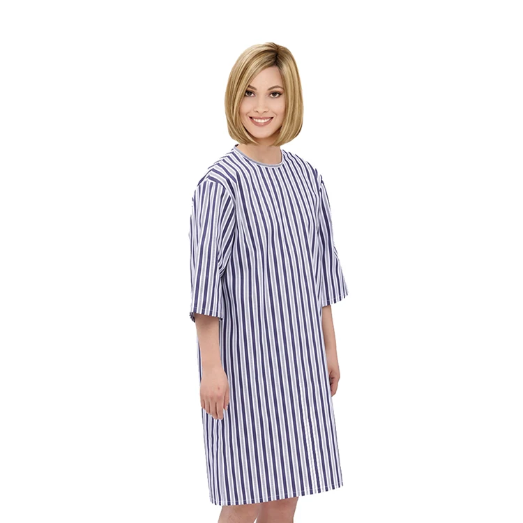 Reusable Standard hospital pajama  Polka Dot Printing  hospital gown Patient Gowns uniform Sick clothes