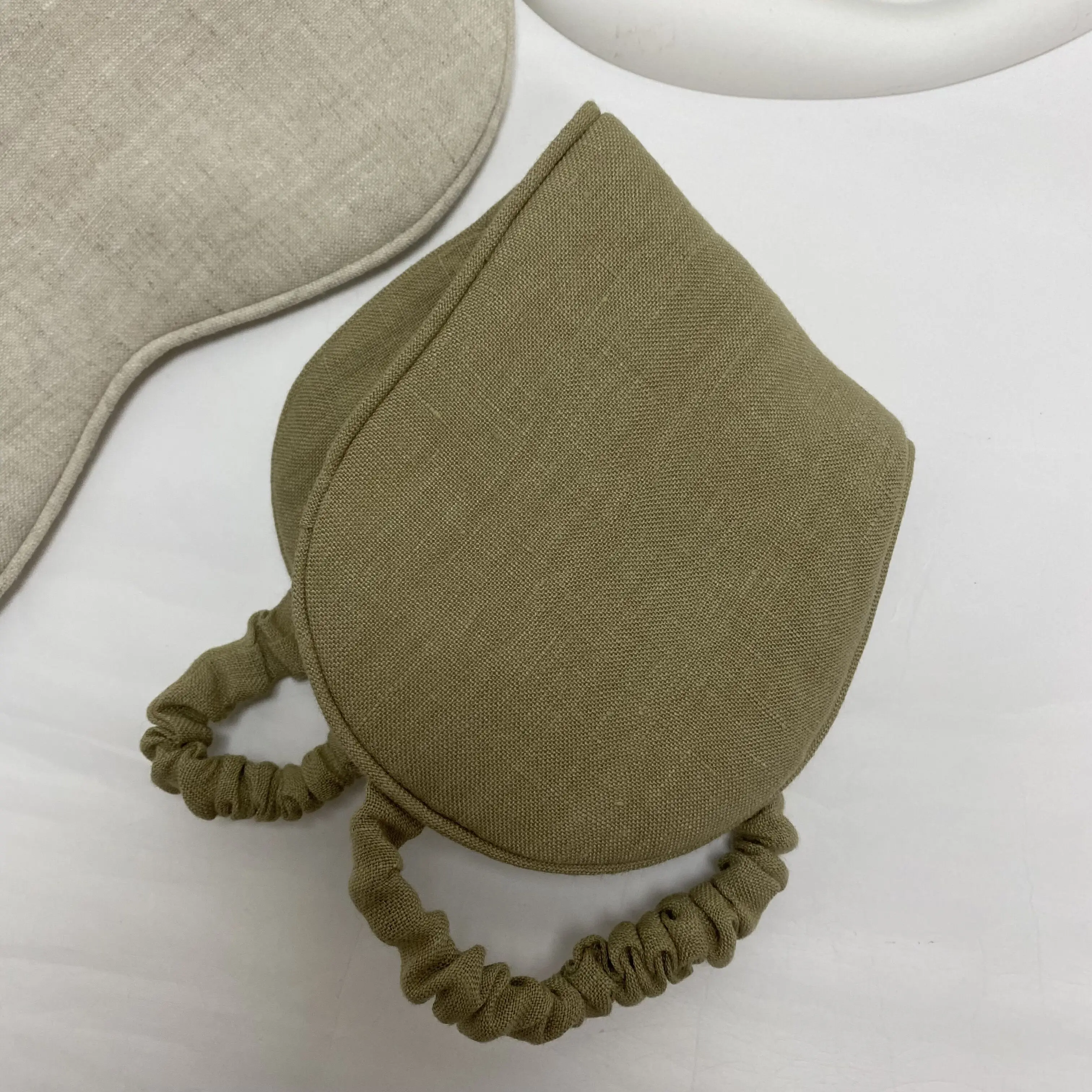 custom printed designer luxury natural cotton linen eye mask with logo