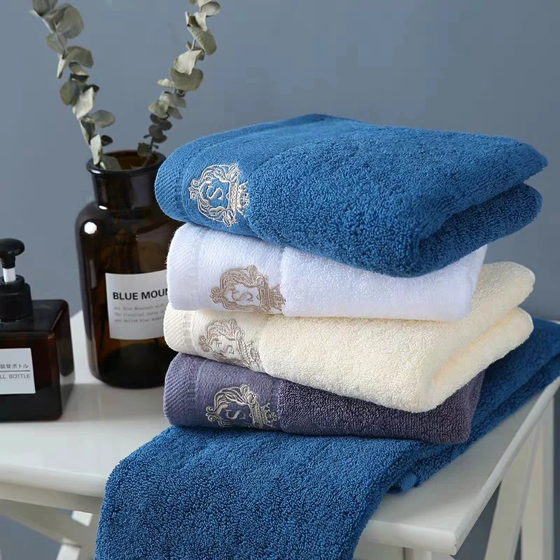 
new style luxury hotel face towel with embroidery logo, bath towel sets 
