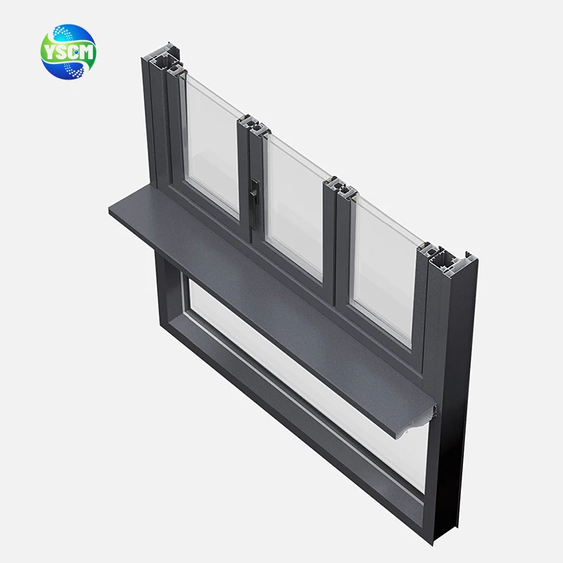 Thermal insulation and sound insulation folding window panoramic doors and windows balcony push telescopic insulating glass