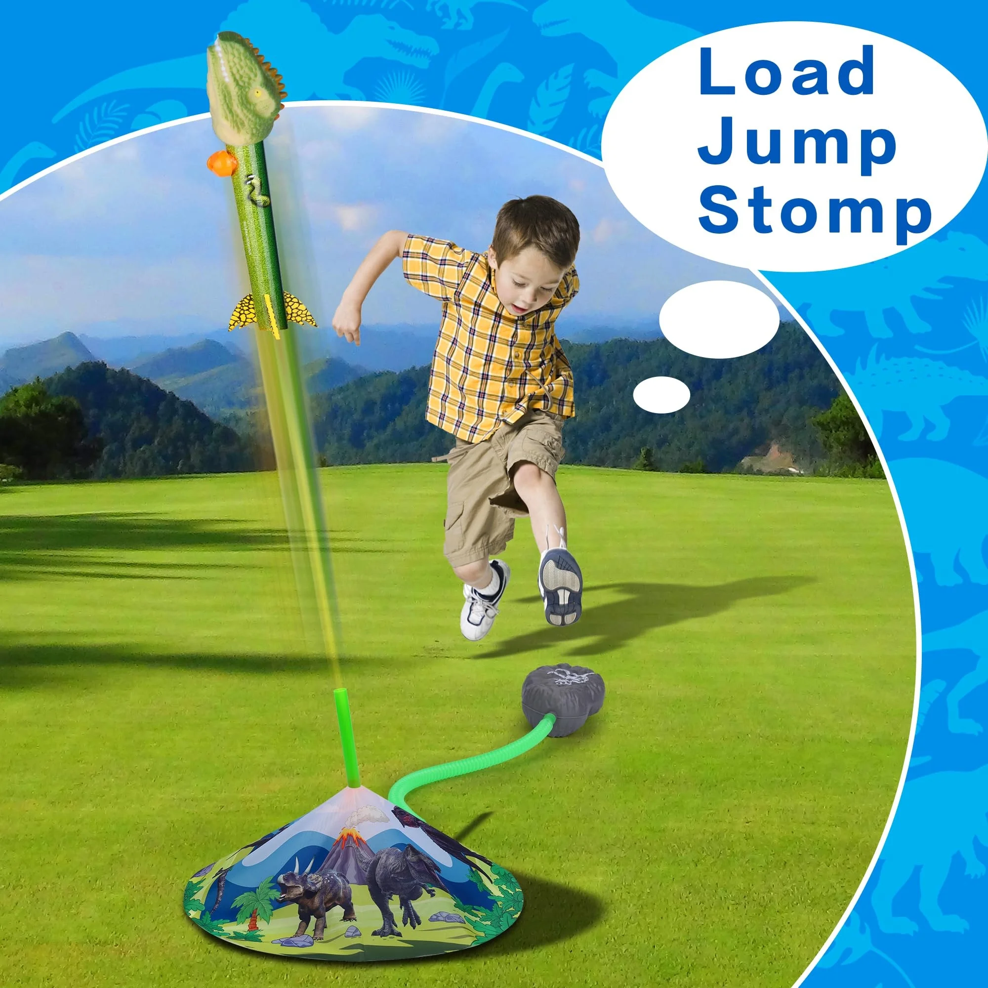 Ttreading Summer Toys Foam Colorful Outdoor Outside Sport Toys Fun Dinosaur Toy Electric Rocket Launcher For Kids