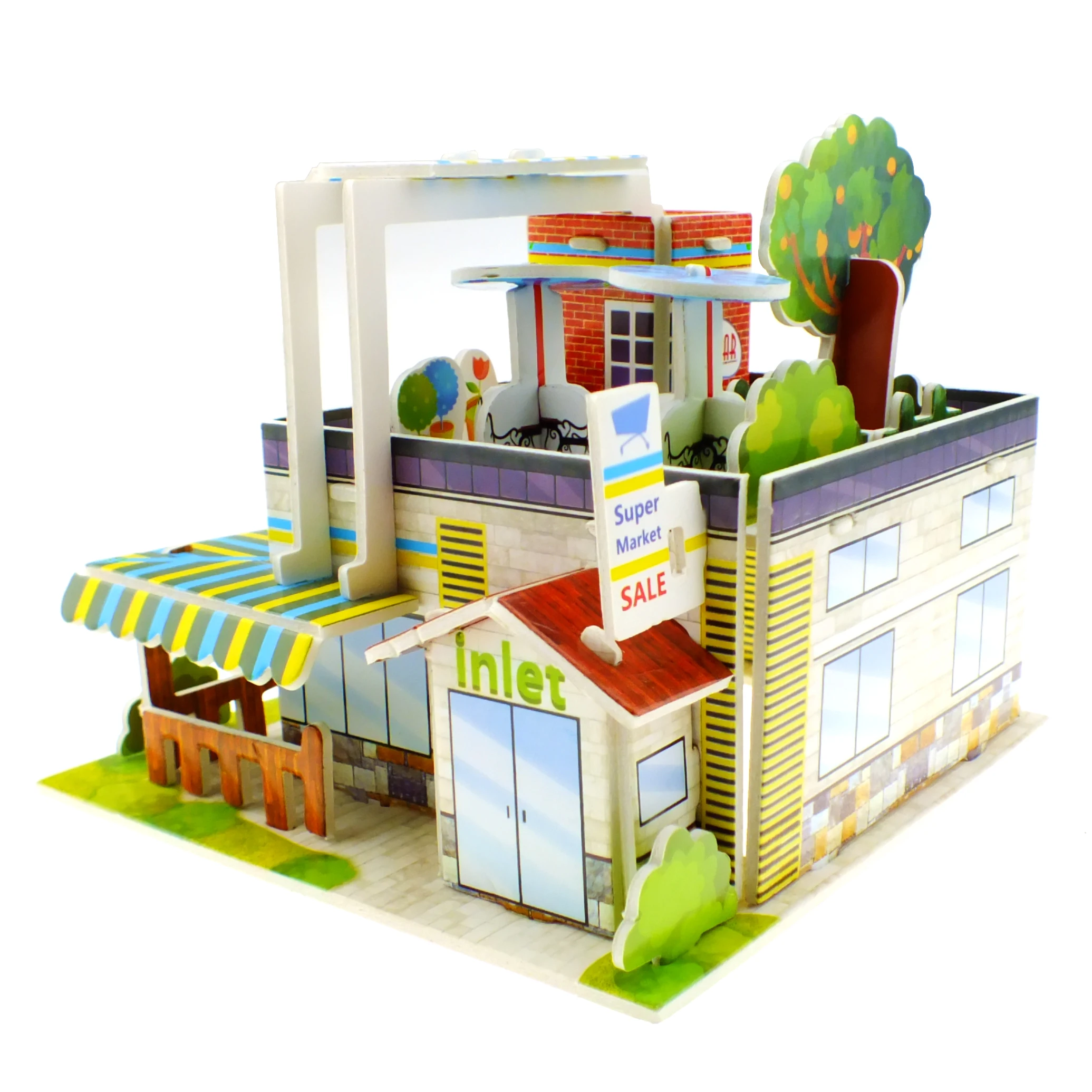 A Small Supermarket DIY Custom Handmade 3D Paper Puzzle Building  Model Jigsaw Puzzle