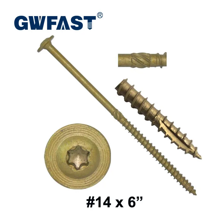 Modified truss washer head Construction Screw Construction Lag Screw Exterior Coated Heavy Duty Structural Lag Screw