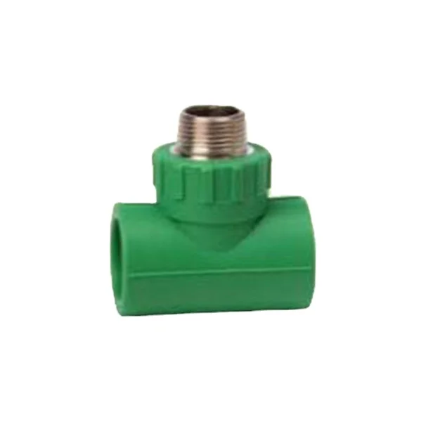 High cost performance tee with brass male thread pipe fittings PPR fitting joint for wholesales