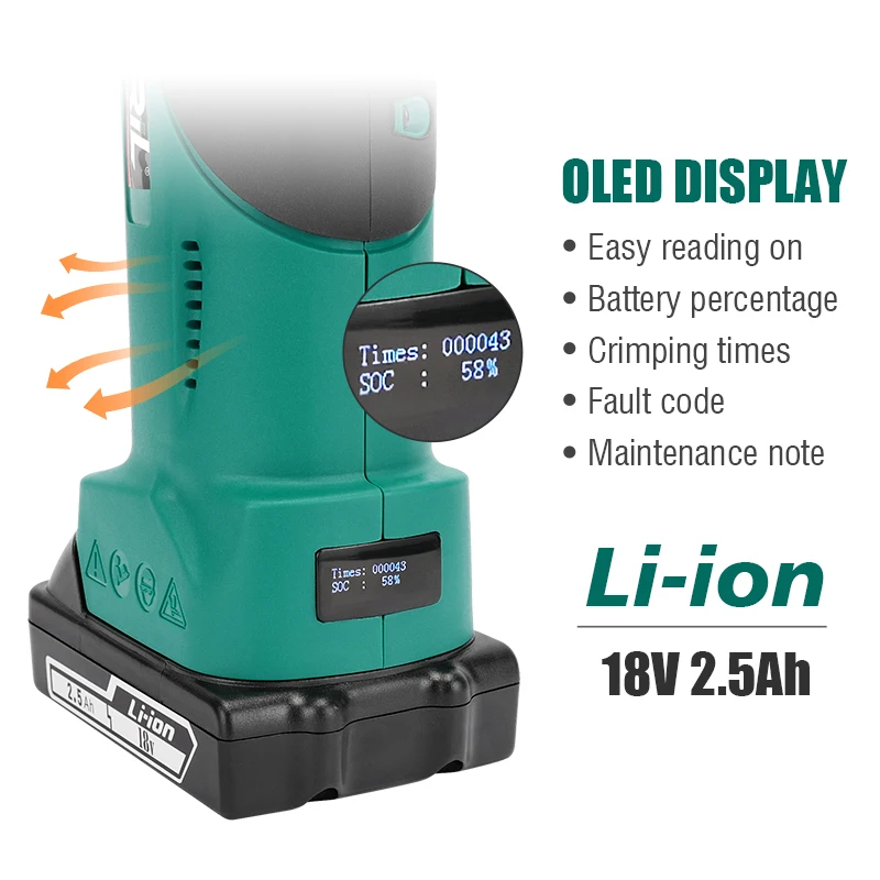 CH-1332 High Power Hydraulic Mini Battery Powered Pipe Crimping Tool Li-ion Rechargeable Tool Stainless Steel Pipe Crimper