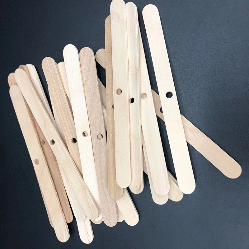 PUSISON Scented Candle DIY Wooden Wick Holder Plate 114*10MM Customize Package Tin Candle Jar with 4MM Cotton Candle Wick Holder