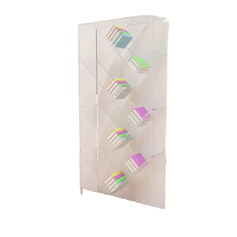 Transparent and simple resin acrylic bookshelf, storage and display bookshelf